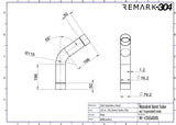 304 Stainless Steel 55° Mandrel Bends w/ Slip Fit Ends