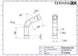 304 Stainless Steel 65° Mandrel Bends w/ Slip Fit Ends