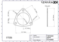 3.0" / 76.2mm 3-Bolt Triangle Gasket - Graphite