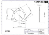 3.0" / 76.2mm 3-Bolt Triangle Gasket - Graphite