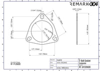 3.0" / 76.2mm 3-Bolt Triangle Gasket - Graphite