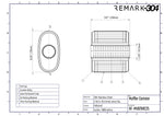 SS304 Oval Muffler Canister - Center Inlet/Outlet - 8.3" x 4.3" x 7.9"