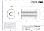 SS304 Oval Muffler Canister - Center Inlet/Outlet - 7.1" x 5.7" x 11.8"