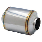 SS304 Round Resonator Canister - Center Inlet/Outlet - 5.1" x 7.9"