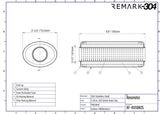 SS304 Oval Resonator Canister - Center Inlet/Outlet - 6.0" x 11.8"