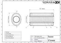 SS304 Oval Resonator Canister - Center Inlet/Outlet - 6.0" x 11.8"